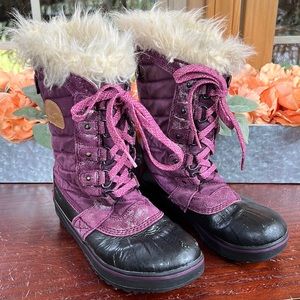 Sorel Tall Girls Purple Iris Glitter Snow Boots